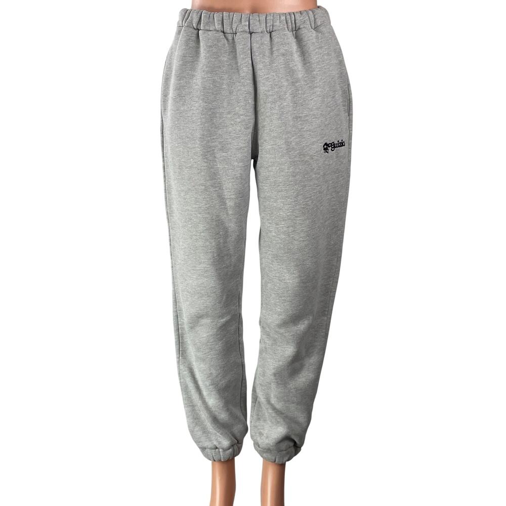 Guizio Women's Heather Gray Fleece High Rise Pull On Jogger Sweat Pants Size S